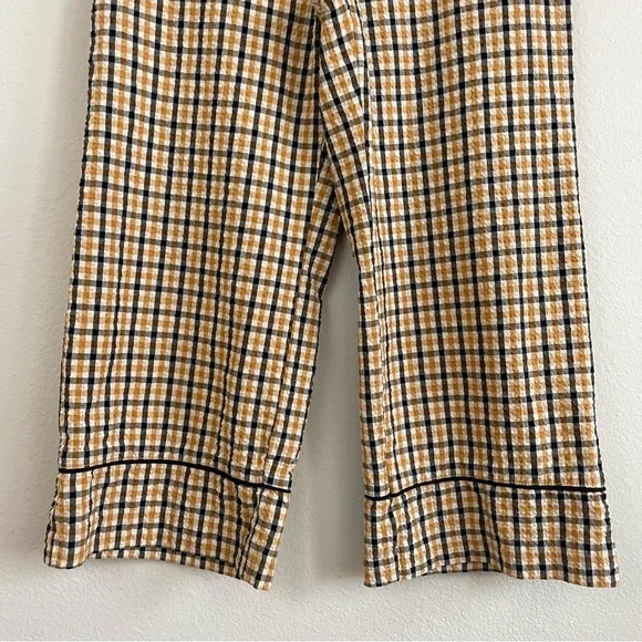 Maeve High-Rise Seersucker Wide Leg Plaid Trousers Size 12 by Anthropologie - Picture 7 of 11